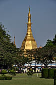 Yangon Myanmar. The Sule Paya from Mahabandoola Garden. 